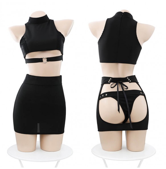 FEE ET MOI Sexy Hollow OL Secretary Costumes (Black)